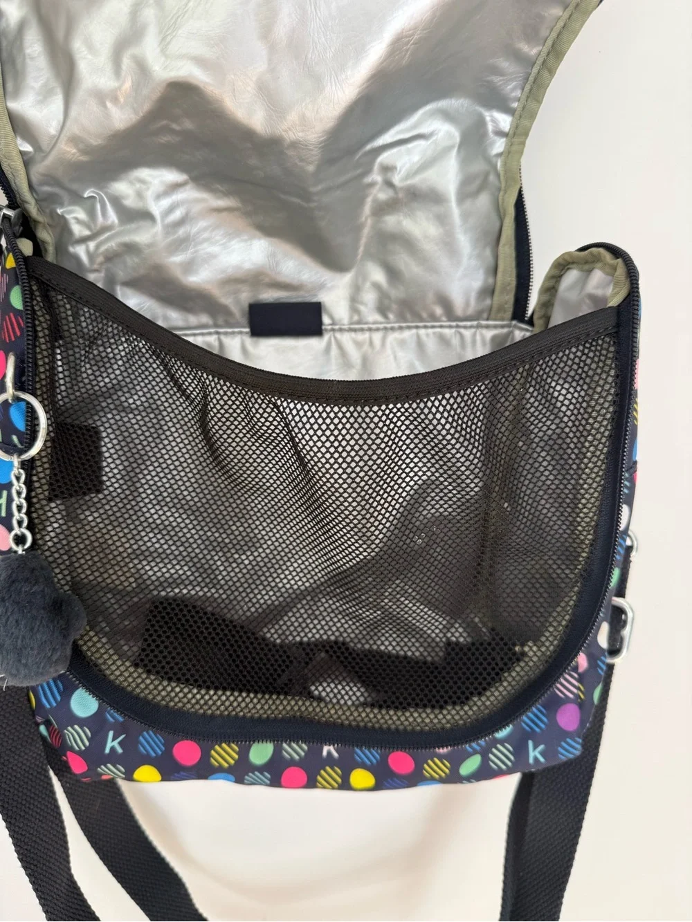 Kipling Polka Dot Lunch Bag Insulated Crossbody Shoulder Tote - Picture 4 of 4
